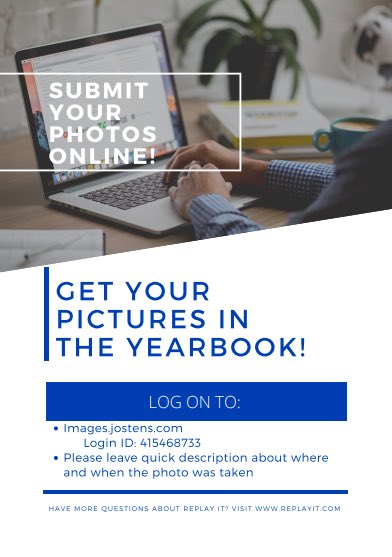 Do you know you can get your own photos in the yearbook!? Check out the page below to find out more!!