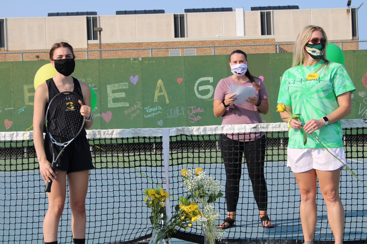 Pics from senior night!  I will miss these ladies 💛🎾💚