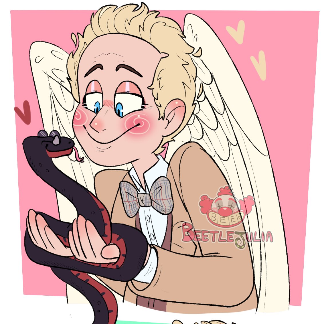 BeejTheClown's tweet photo. #beetlejulia #beej #crowley #aziraphale #goodomens #amazonprime #amazon #ineffablehusbands #devil #angel #michaelsheen #davidtennant #cartoon #fanart #neilgaiman #agnesnutter #terrypratchett #apocalypse #fourhorsemenoftheapocalypse #goodomensaziraphale #goodomenscrowley https://t.co/58BCPPUf7z
