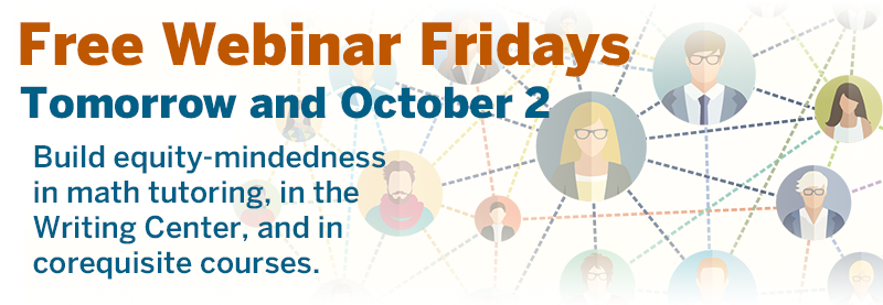utdanacenter's tweet photo. Join us tomorrow (9/25) and next Friday for two FREE webinars on being equity-minded and culturally-inclusive in your Writing Center and mathematics tutoring (including corequisite courses). 

Learn more and log in: 
https://t.co/lpVfkNPIIf 

#equity #CoReqWorks #deved #highered https://t.co/SO3zy88wou