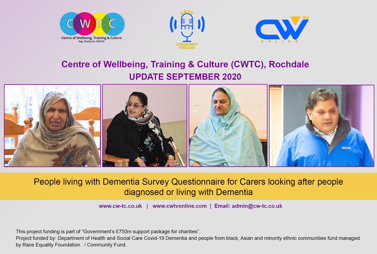 CWTC Oldham (@cwtc_uk) on Twitter photo CWTC is delivering a project to support people diagnosed or living with dementia and their carers by connecting services with BAME community through Telephone Helpline, Community Podcast, CWTV Channel.
#CommunitiesCan <a href="/DCMS/">Department for Culture, Media and Sport</a> <a href="/DHSCgovuk/">Department of Health and Social Care</a> <a href="/raceequality/">Race Equality Foundation</a> <a href="/TNLComFund/">The National Lottery Community Fund</a> CWTC is delivering a project to support people diagnosed or living with dementia and their carers by connecting services with BAME community through Telephone Helpline, Community Podcast, CWTV Channel.
#CommunitiesCan <a href="/DCMS/">Department for Culture, Media and Sport</a> <a href="/DHSCgovuk/">Department of Health and Social Care</a> <a href="/raceequality/">Race Equality Foundation</a> <a href="/TNLComFund/">The National Lottery Community Fund</a>