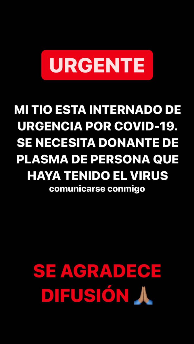 POR FAVOR DIFUNDIR 🙏🏽 es para mi tío y esta grave.