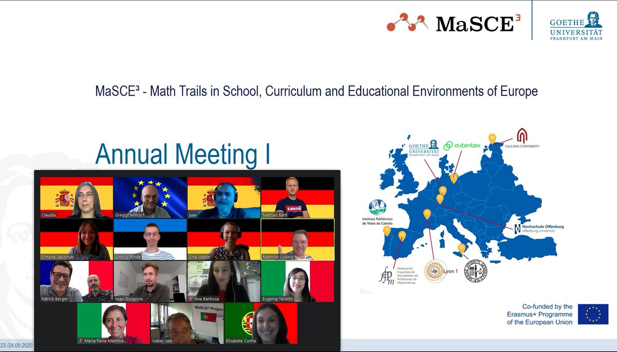 mathcitymap's tweet image. Our annual meeting from the #MaSCE³ project is over. We discussed new task formats, the embedment of #AugmentedReality in #Mathtrails as well as the #MOOC. A big thank you to all partners 🇪🇸🇮🇹🇪🇪🇫🇷🇩🇪🇵🇹from all over #Europe 🇪🇺 @kmkpad #ErasmusPlus @EUErasmusPlus @Erasmus_Project