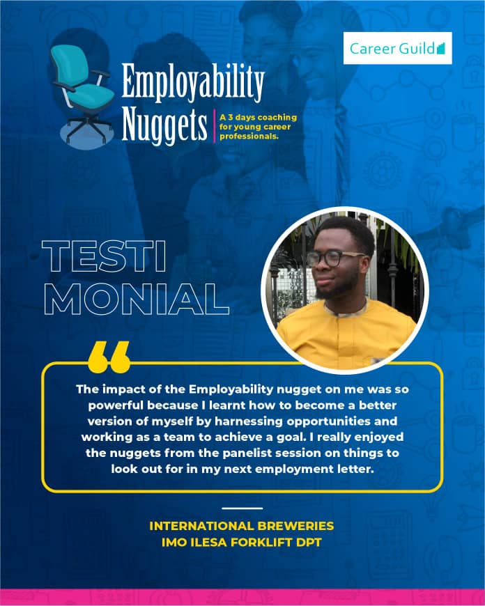 career_guild's tweet photo. The first edition of Employability Nuggets was successful and here are the amazing feedback from our participants. 

More amazing training and sessions coming up for young professionals. 
Always watch this space. https://t.co/1klgw4t0we