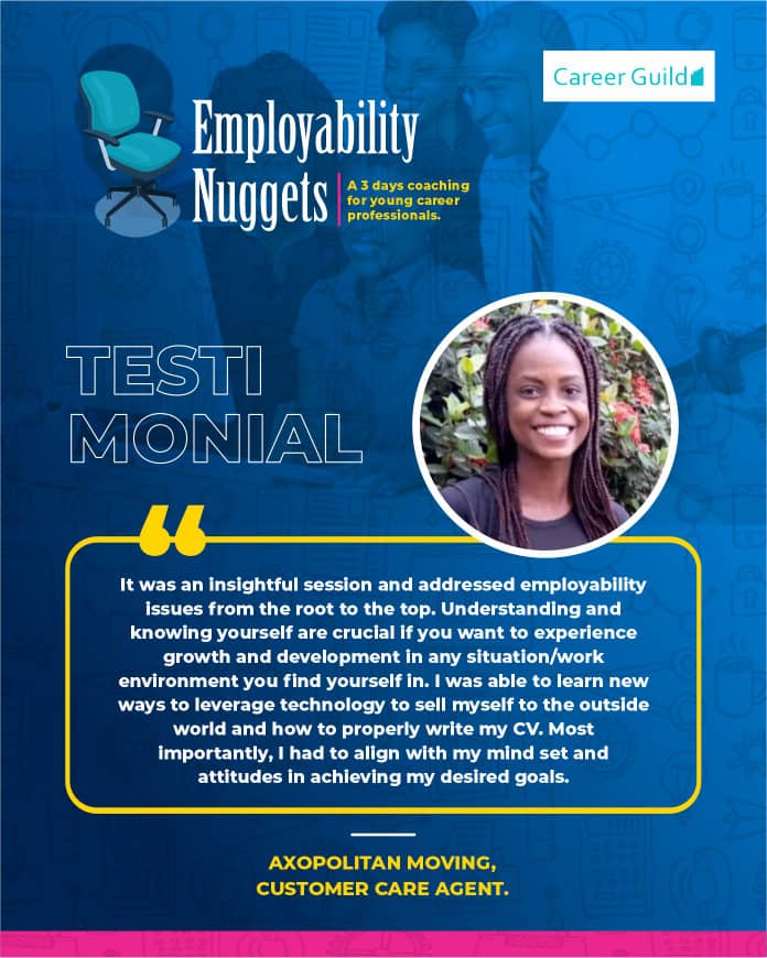 career_guild's tweet photo. The first edition of Employability Nuggets was successful and here are the amazing feedback from our participants. 

More amazing training and sessions coming up for young professionals. 
Always watch this space. https://t.co/1klgw4t0we