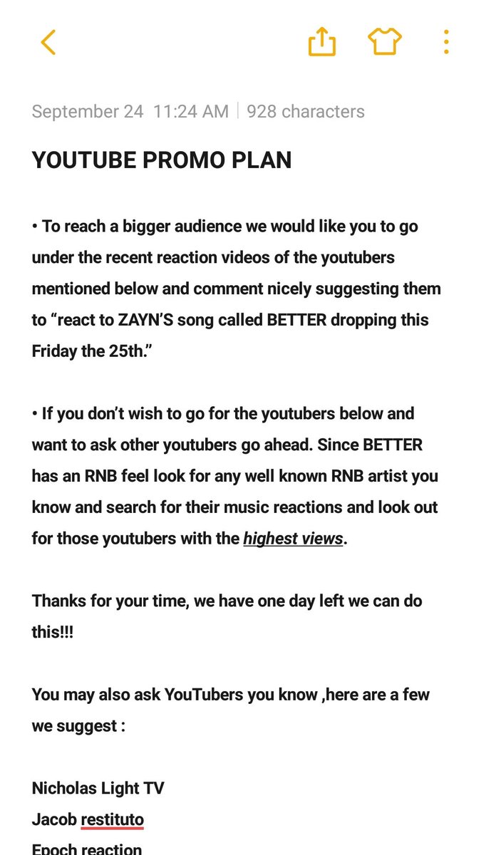 HERE’s a list of youtubers you can spread  #BETTER to - GO DO IT, make them react!! help us out please!