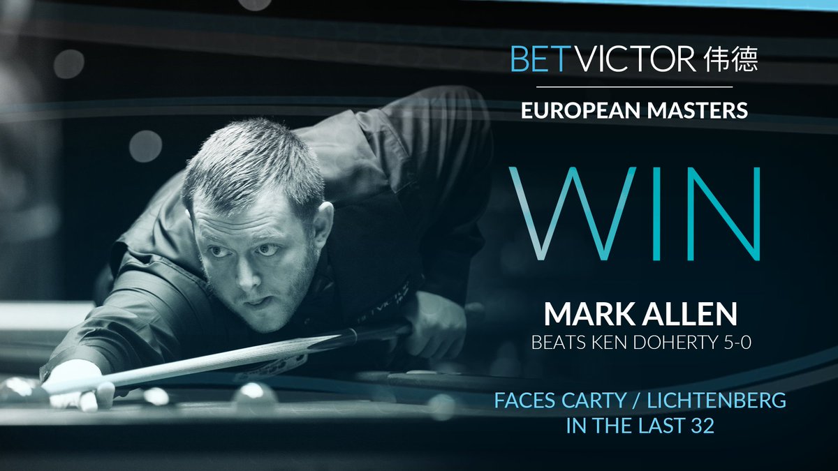 Mark Allen becomes only the sixth player to record four consecutive centuries 👏 #BVEuroSeries