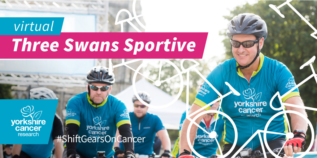 3SwansSportive's tweet photo. With the live event unable to take place this year, we’re delighted to launch our first Virtual Three Swans Sportive! 🚴‍♀️🚴‍♂️

Help #ShiftGearsOnCancer by cycling either 30, 60, or 100 miles in October.

Get involved 👉 https://t.co/3G1SG948ft https://t.co/qHxhfZ4Hak