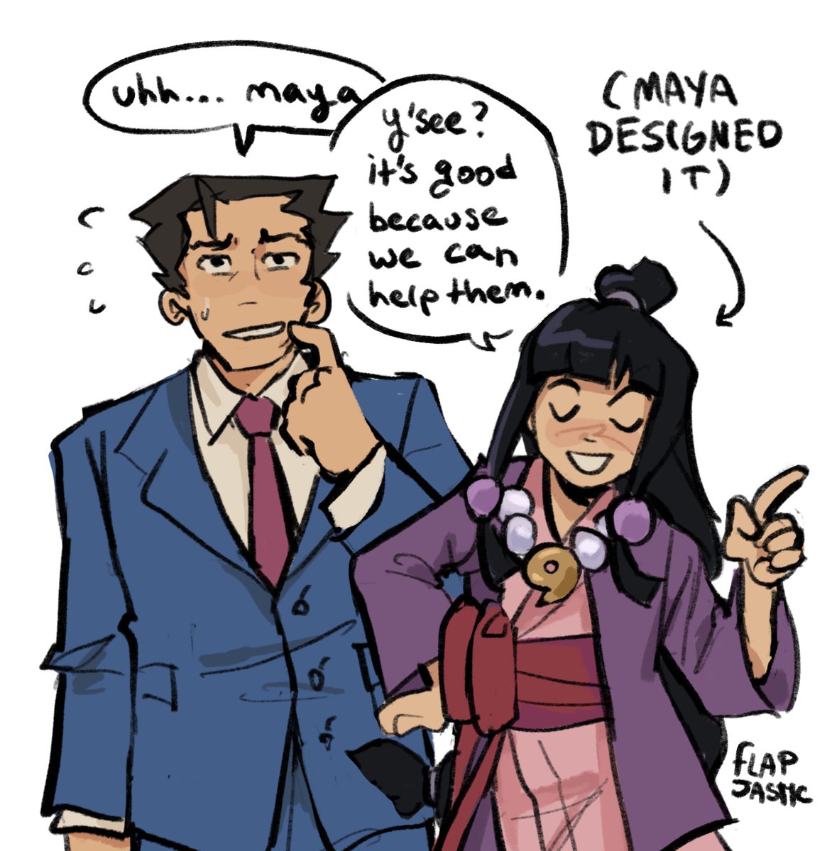 flapjastic's tweet photo. maya learns graphic design #aceattorney https://t.co/aSPQMlf2Do