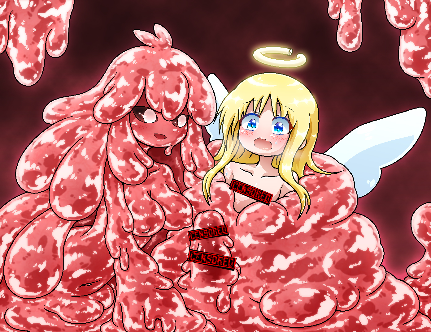 エロ　melting love ロボトミの溶ける愛ちゃんと異種族レビュアーズのクリム君の謎カップリング❤️👼  この謎カプが夢に出てきたのはこれを描けという神サマのお告げと受け取りました👏 ※クリム君は闇と物理以外の完全耐性を持っているので感染しま ...