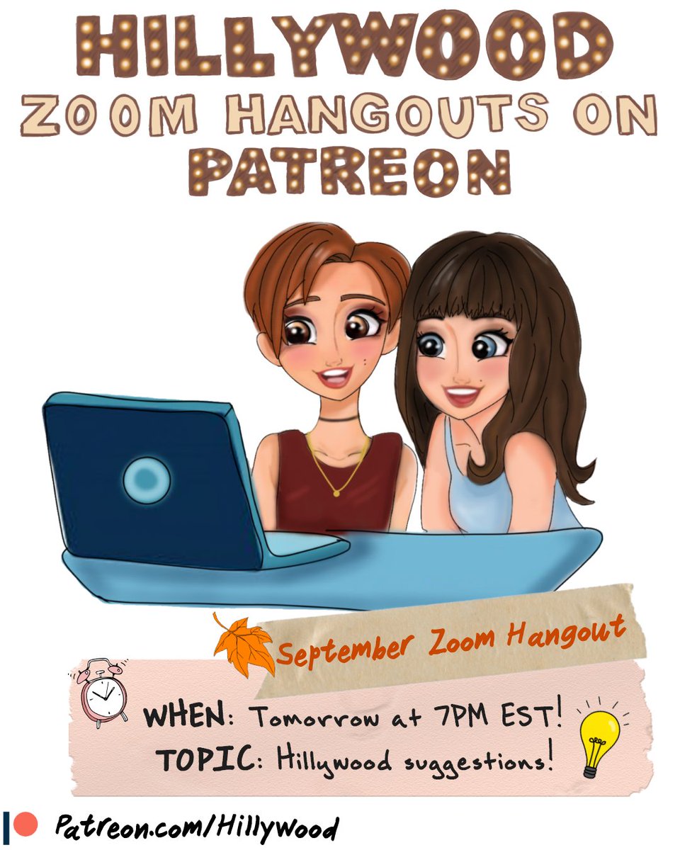 HillywoodShow's tweet photo. TOMORROW AT 7PM EST:  It's time for another Hillywood Zoom hangout! We'll be giving Patrons the exclusive 411 on our future ideas for Hillywood® and taking fan suggestions! Come be a part of this!💡💖

Visit https://t.co/oBevgvGC65 to join ($10 tier or higher!) https://t.co/8fXO4DnZXz