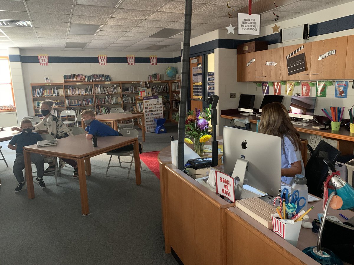 AlwardElem's tweet photo. Listening to a fun read aloud in Library with Mrs. Fellows is always a treat!! Check out our new friend, Book Monster!! He “eats” all of our dirty books and spits them out clean! #aesreads #bookmonster #SafetyIsNumberOne https://t.co/9BlmtIvnfP