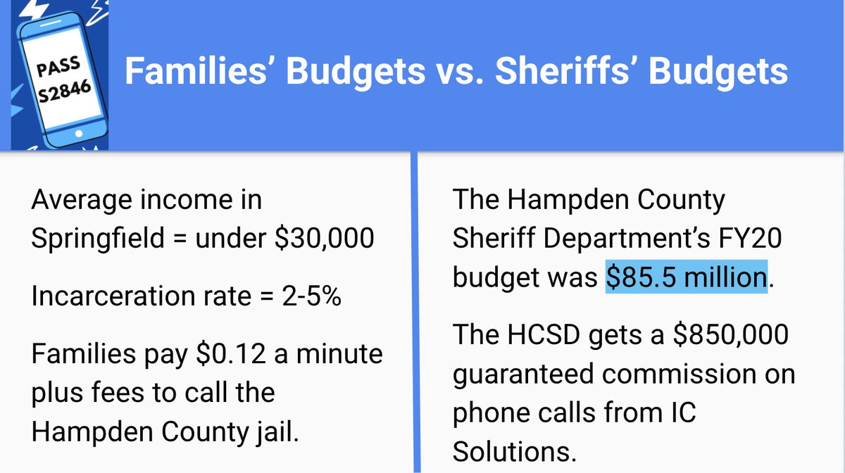 Passing S2846 means that families no longer have to be a revenue source for Sheriffs - especially low income families deciding what essentials they can afford: rent, utilities, food, transportation - or phone calls to their incarcerated loved ones.

#KeepFamiliesConnected