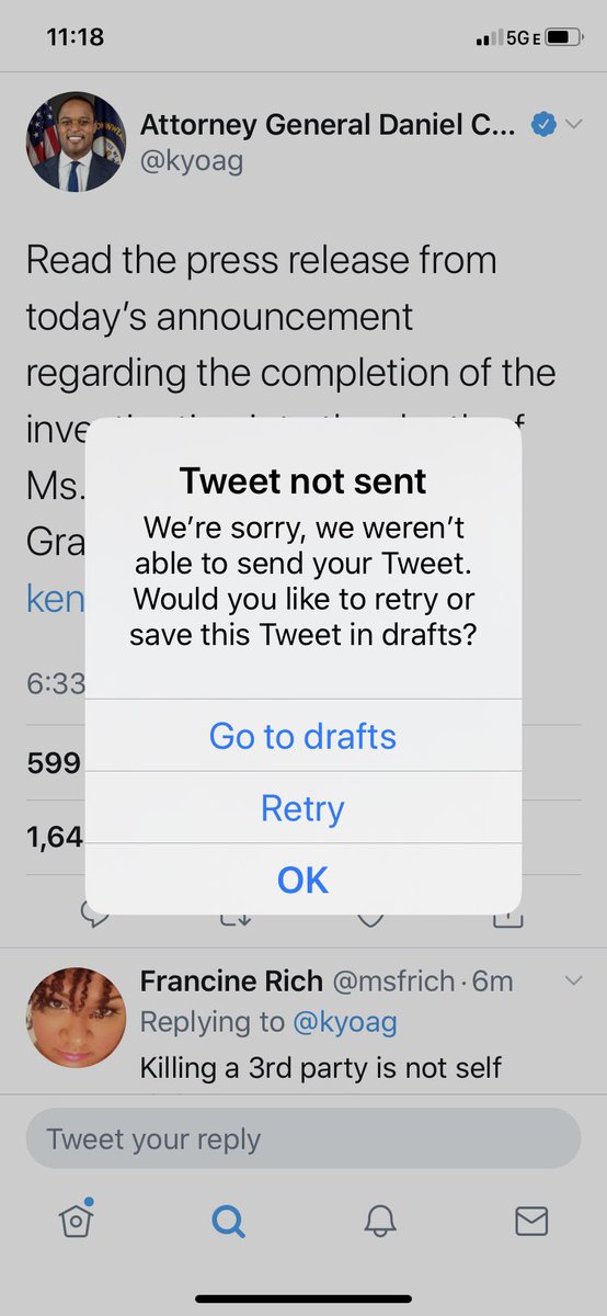 msfrich's tweet image. What happens when you tweet your opinion to the KY Attorney General