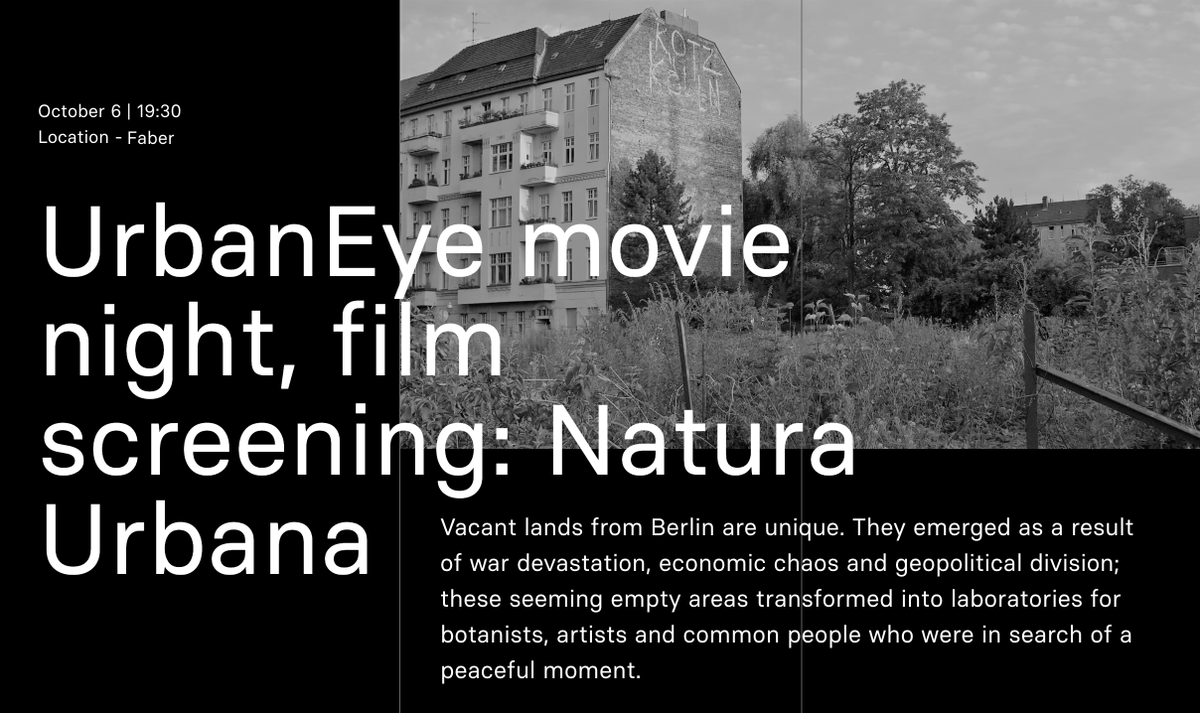 natura_urb's tweet photo. Another opportunity to watch #NaturaUrbana in October!
We're excited to be part of the #UrbanEyeMovieNights at #BETA2020 (#TimișoaraArchitectureBiennial) on #sustainability & our shared #responsibility towards the built & natural #environment.
Info 👉 https://t.co/QD2jkR0bgN https://t.co/aJm9AP78HV