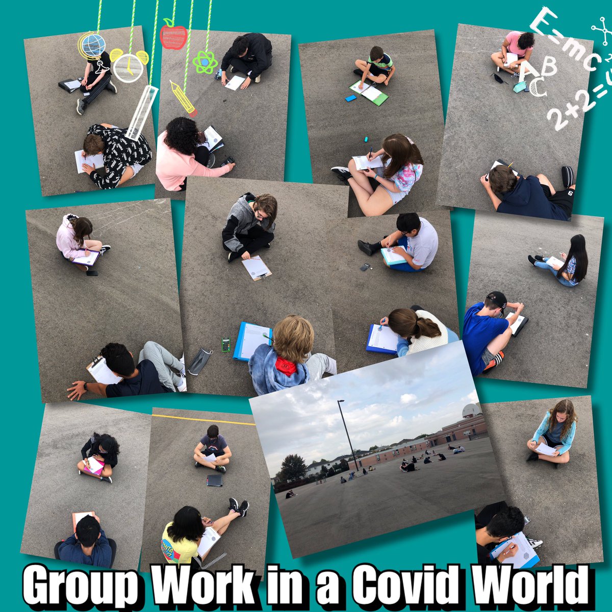 Stein_IntDiv's tweet image. Pencil paper collaborative math work...new setting cuz it’s a Covid world! #dpcdsb #DP_Math