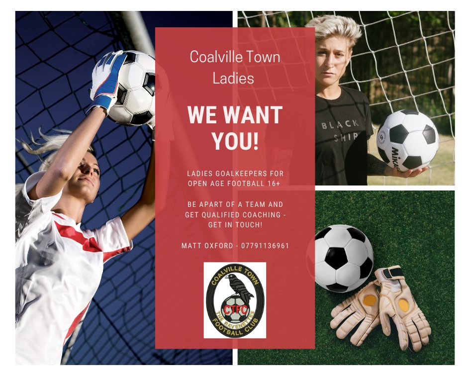 STUCK WITHOUT A CLUB FOR SEASON 20/21? JOIN OURS! ✅  Coalville Town Ladies are looking for dedicated goalkeepers to join our team! #coalvilletownladies #goalie #wearecoalville #goalkeeper #goalkeepers #goalkeeperwanted #coalvilletownfc