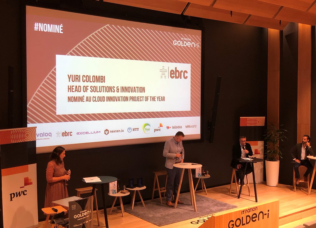 ITnation's tweet photo. Les finalistes du Cloud Innovation Project of the Year by CCEL nous parlent de leurs projets avant la révélation du lauréat. #goldeni https://t.co/eHABp9dJha