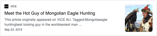 It's a near-exact replica of a story that  @VICENews published by  @JulianMorgans about the same eagle hunter exactly a year ago.
