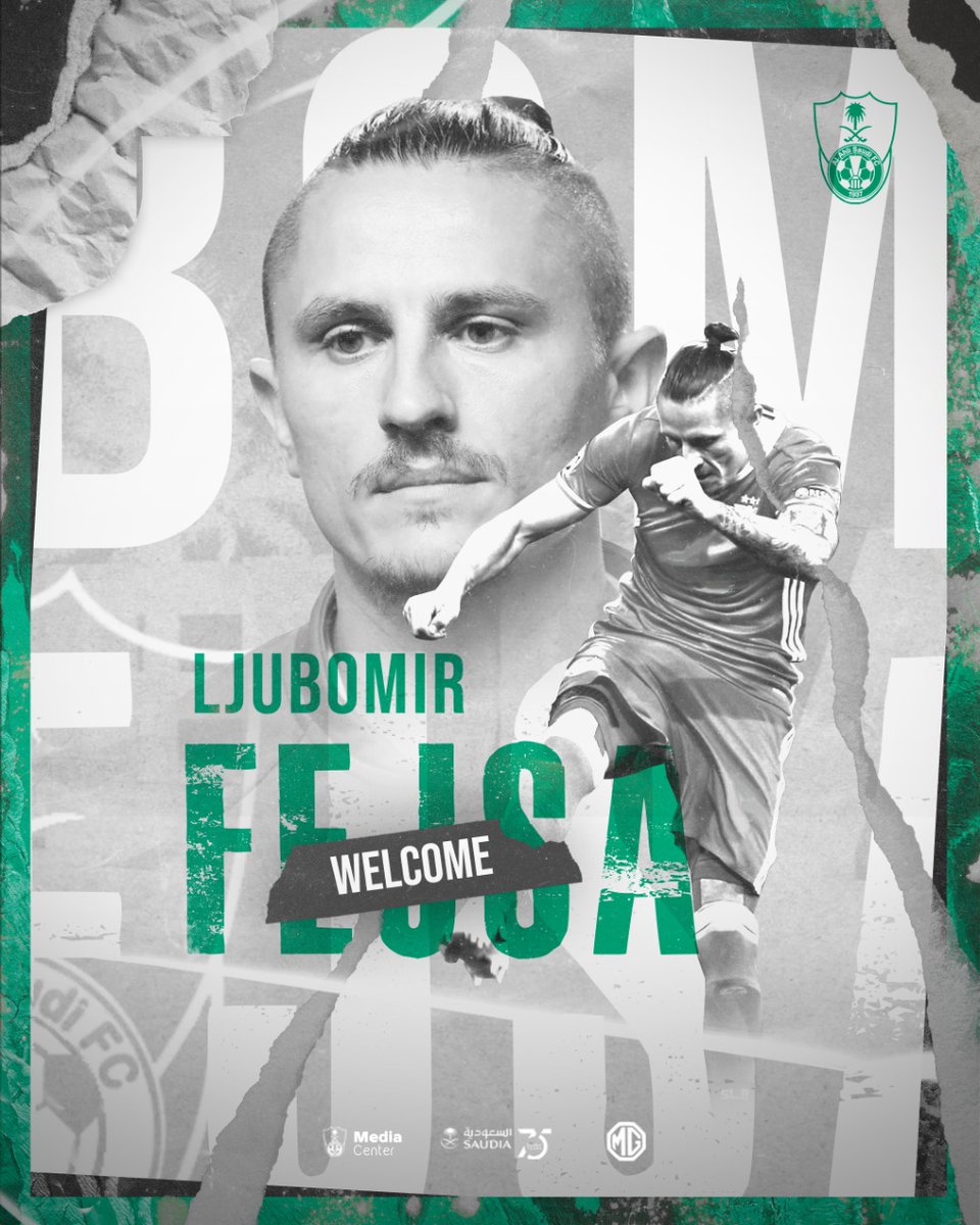 ALAHLI_FC's tweet photo. أنهت إدارة النادي #الأهلي إجراءات التعاقد مع محور الارتكاز الصربي #ليوبومير_فيجسا (32 عاماً)، بعقد يمتد لموسمين مع أفضلية التمديد لموسم واحد، قادماً من فريق بنفيكا البرتغالي، لتدعيم صفوف الفريق الكروي الأول بالنادي.

#WelcomeFejsa 🇷🇸💪💚 https://t.co/LtdxoEzTbu