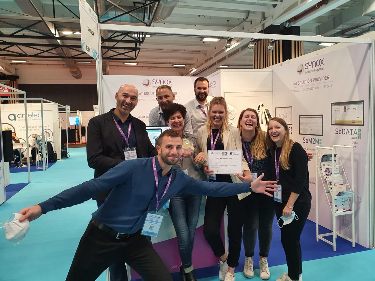 SynoxLive's tweet photo. Un salon #IoTWorld qui se termine avec une très belle victoire pour la Team Synox. 🏆 Nous avons remporté l’IoT Awards « prix du jury » pour notre projet IoT « Développement des Territoires Intelligents » avec Montpellier Méditerranée Métropole  👏 
@IoTWorldParis1 @iotawardsTM https://t.co/OFY57SnfI3