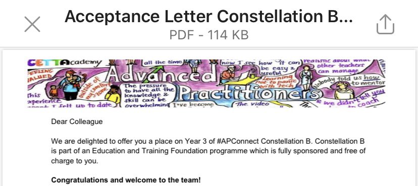 joefromFE's tweet photo. Very excited to be accepted on to the #APConnect Communities of Practice professional development programme! I am very excited to get started @E_T_Foundation @touchcons_FE @APConnectUK https://t.co/lBLq3lnGHy