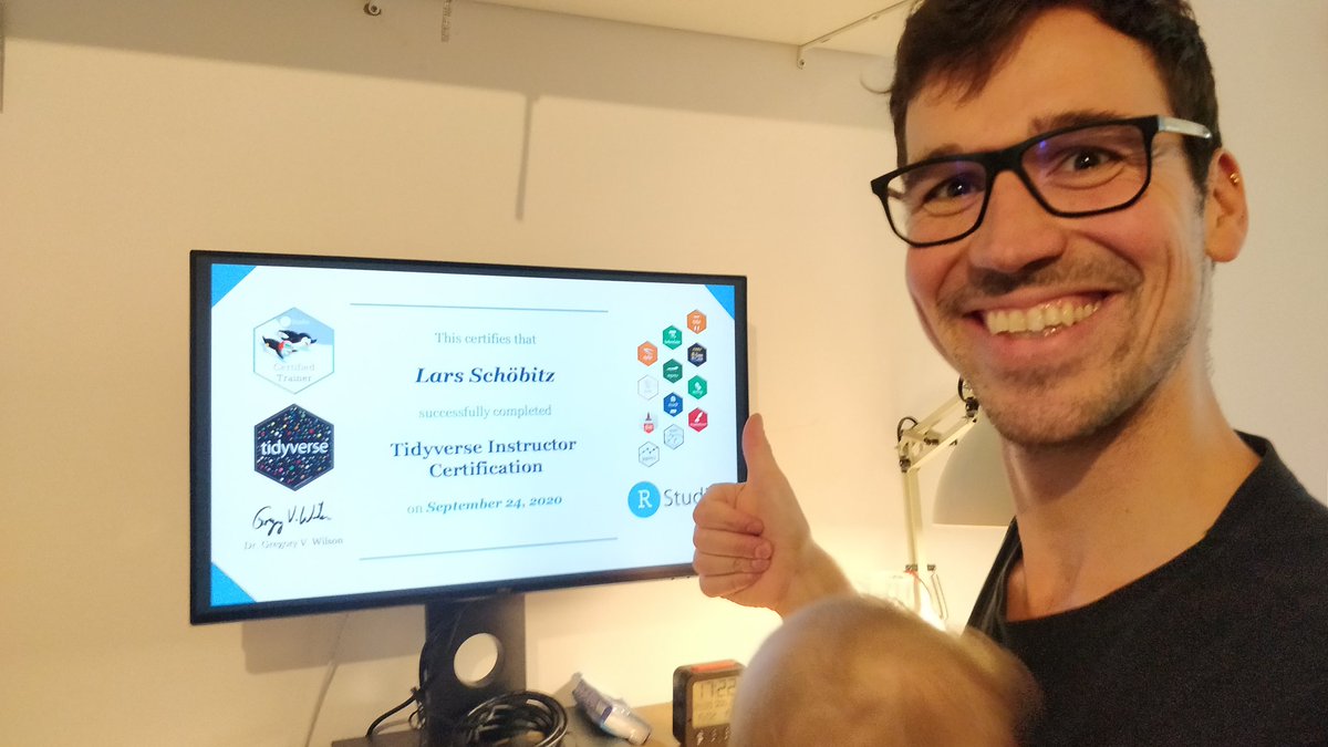 larnsce's tweet photo. This is it. I am certified. Now on to a new chapter in my life. Thanks to @and_cities, @statistik_zh, @gvwilson, and the wonderful #rstats community for supporting me on this journey. I can't wait to get started teaching! https://t.co/FqqG2Se7IH