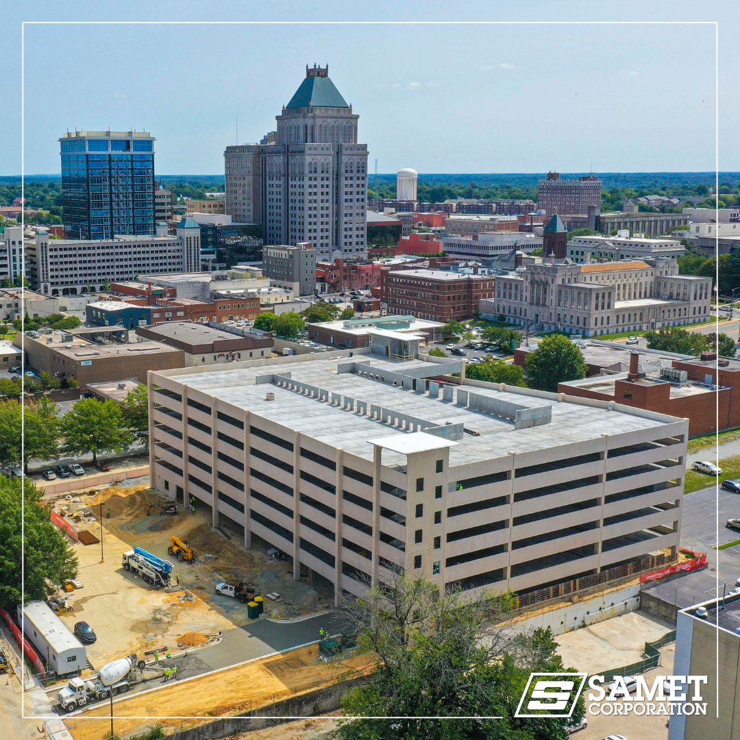 The Eugene Street Parking Deck is almost complete. A 315,867 SF, 7 story precast structure will provide 928 additional parking spaces for the City of Greensboro. 

#greensboro #parkingdeck #sametcorp