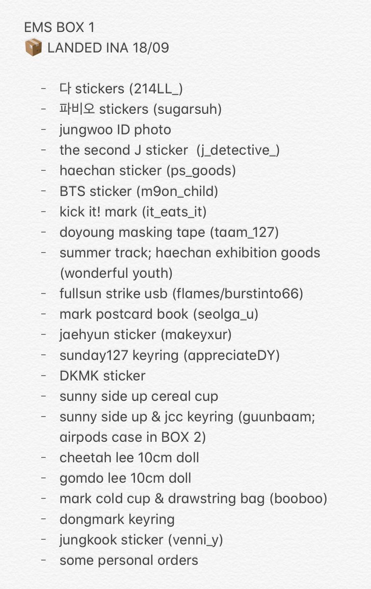 findmethings_'s tweet photo. #FINDINGTHINGS
BOX 1 have landed in INA on 18/09, while BOX 2 just got flight / departed from KR earlier today 24/09.
hopefully once bea cukai reopens on monday they'll get their turn asap!!!
/insert praying circle/ https://t.co/BsP6H1bLp3