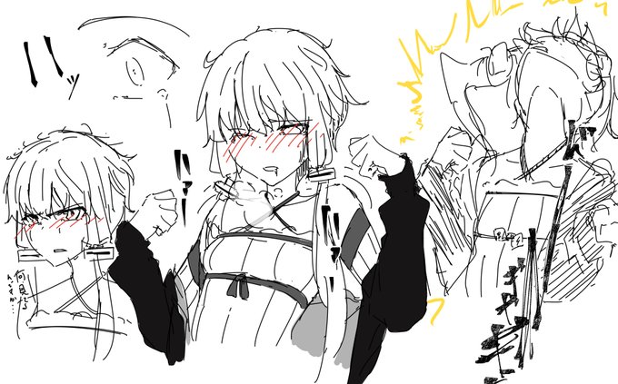 感電するゆかりさんが徐々に気持ちよくなっていくスケッチ 