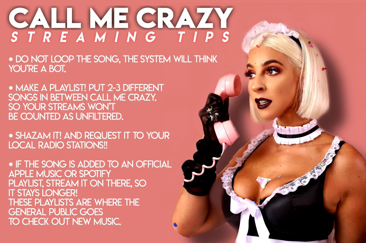 GabbieAccess's tweet photo. Less than 12 hours until #CallMeCrazy by Gabbie Hanna is officially out worldwide! 🧹 

Here are some streaming tips and tricks we came up with.

Have fun! Enjoy the song! and please don’t listen to any leaks. 🤍 https://t.co/DHTQbX8D0c