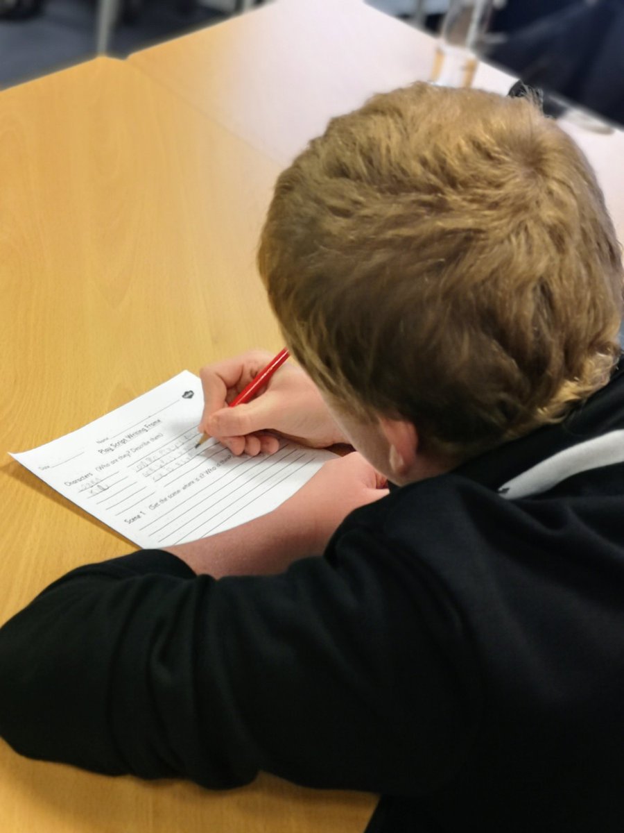 Mr_Hutch75's tweet photo. S1 pupils were displaying their creativity and planning this morning as they produced scripts for a performance. They chose scene settings, characters and their attributes. Really impressed with the enthusiasm and effort. #literacy #Dramascript @IWBSFalkirk https://t.co/ZKqaNzfgYO