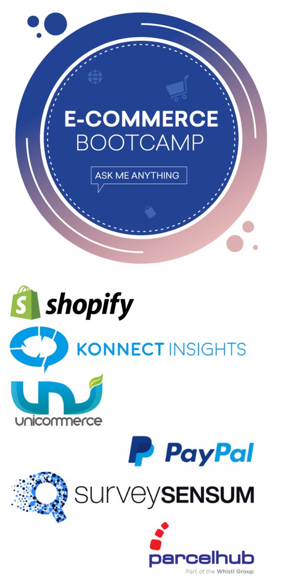 Parcelhub's tweet photo. Tomorrow, 11am GMT: #Parcelhub, along with @FreshworksInc, @Shopify, @PayPal, @Unicommerce1, @SurveySensum and @KonnectInsights, is pleased to host a series of Ask Me Anything (AMA) sessions titled #eCommerceBootcamp: https://t.co/YjPogdtWPs https://t.co/R5XoMy7182