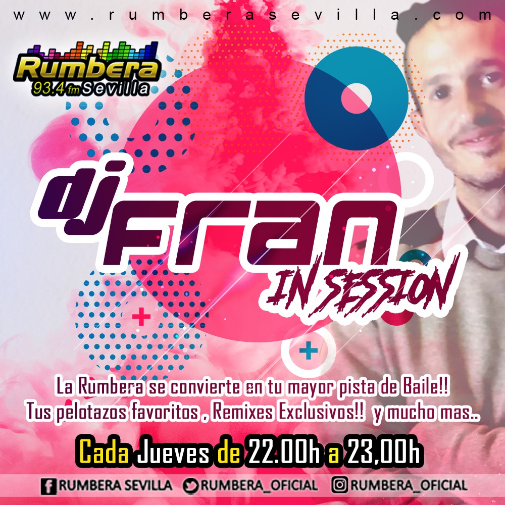 djfranmusic1495's tweet photo. Está noche a partir de las 22 toca Nueva In Session en @rumbera_oficial 3 Programa puedes escucharlo en la 93.4 FM por internet https://t.co/QraywOnLMj o en la app Rumbera Sevilla.
#djfraninsession #DJ #djfran #lan1entumusica #Radio #rumberasevilla https://t.co/jEV0ZtiQpy