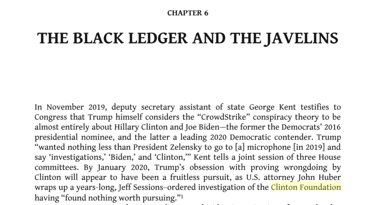 PS2/ Here's the first paragraph of Chapter 6 of PROOF OF CORRUPTION. Anyone can readily confirm that John Huber found *nothing* amiss at the Clinton Foundation. If Barr wants to investigate how the FBI handled that case, OK. It has *nothing* to do with Clinton. Shame on you, CNN.