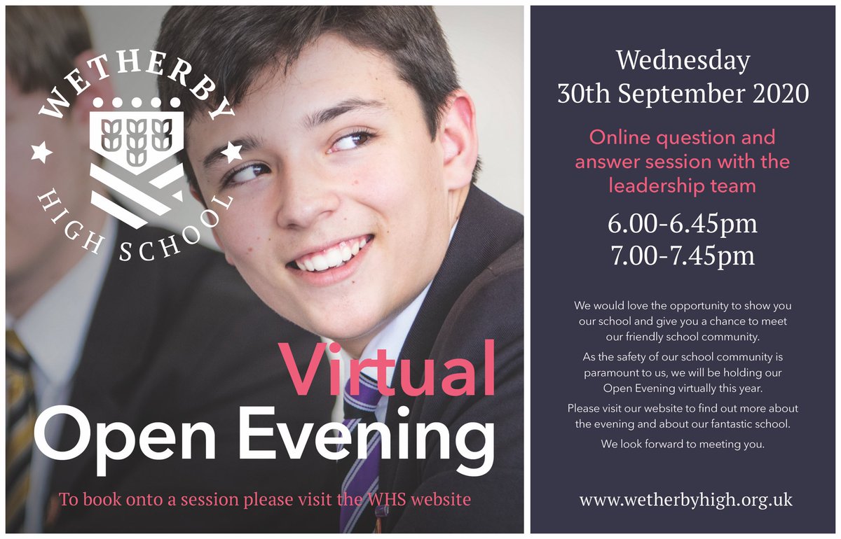 A slightly different Open Evening this year, however still a fantastic opportunity to find out all about us! #wetherbyways #inclusion