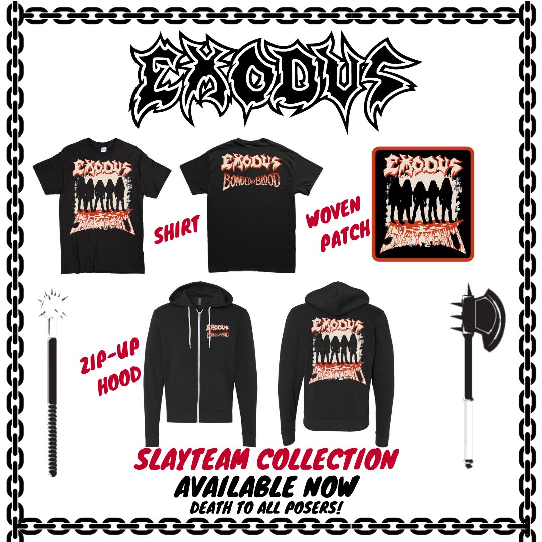 ExodusAttack's tweet photo. For Throwback Thursday we are going back to the old school days.
Join the Exodus Slay Team Today!!
https://t.co/YzpuXjayu7 #ThrashMetal #ThrowbackThursday #metal #bayareathraash #slayteam @RebellionRepub1 https://t.co/jQueQh5Gj6
