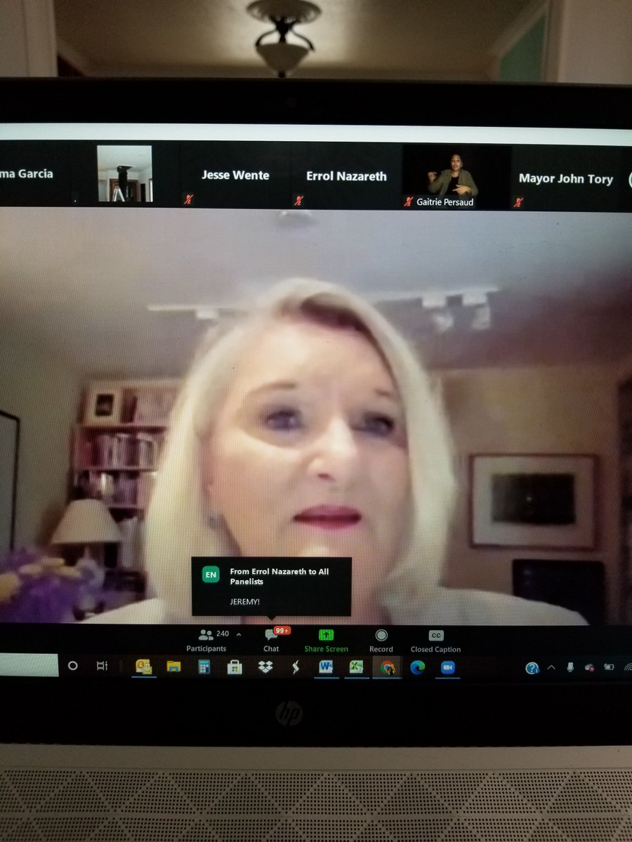 NANToronto's tweet photo. Director &amp; CEO of @TorontoArts and @TOArtsFdn, Claire Hopkinson, @CI_Hopkinson shares inspiring words with the Mayor Arts Lunch virtual audience #TOArtsAwards #MAL2020 #TOarts https://t.co/tfE0DF0jOD