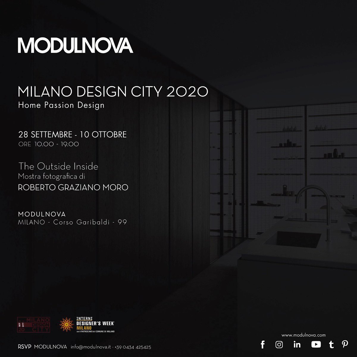 Modulnova_Milano Design City #HomePassionDesign September 28 - October 10, 2020 10 am - 19 pm Corso Garibaldi 99, Milano @ComuneMI @INTERNIMagazine @Brera_District #modulnova #milanodesigncity #design #interiordesign #homedesign #exhibit #exhibition #material #bw #idwm2020