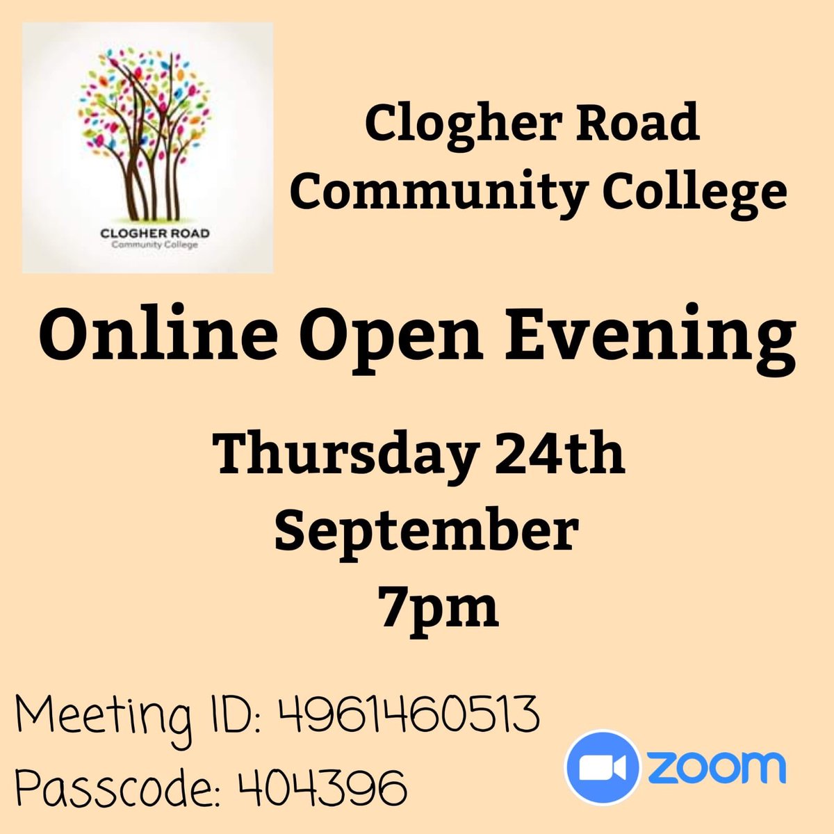 Join us for our information Evening, tonight at 7pm!