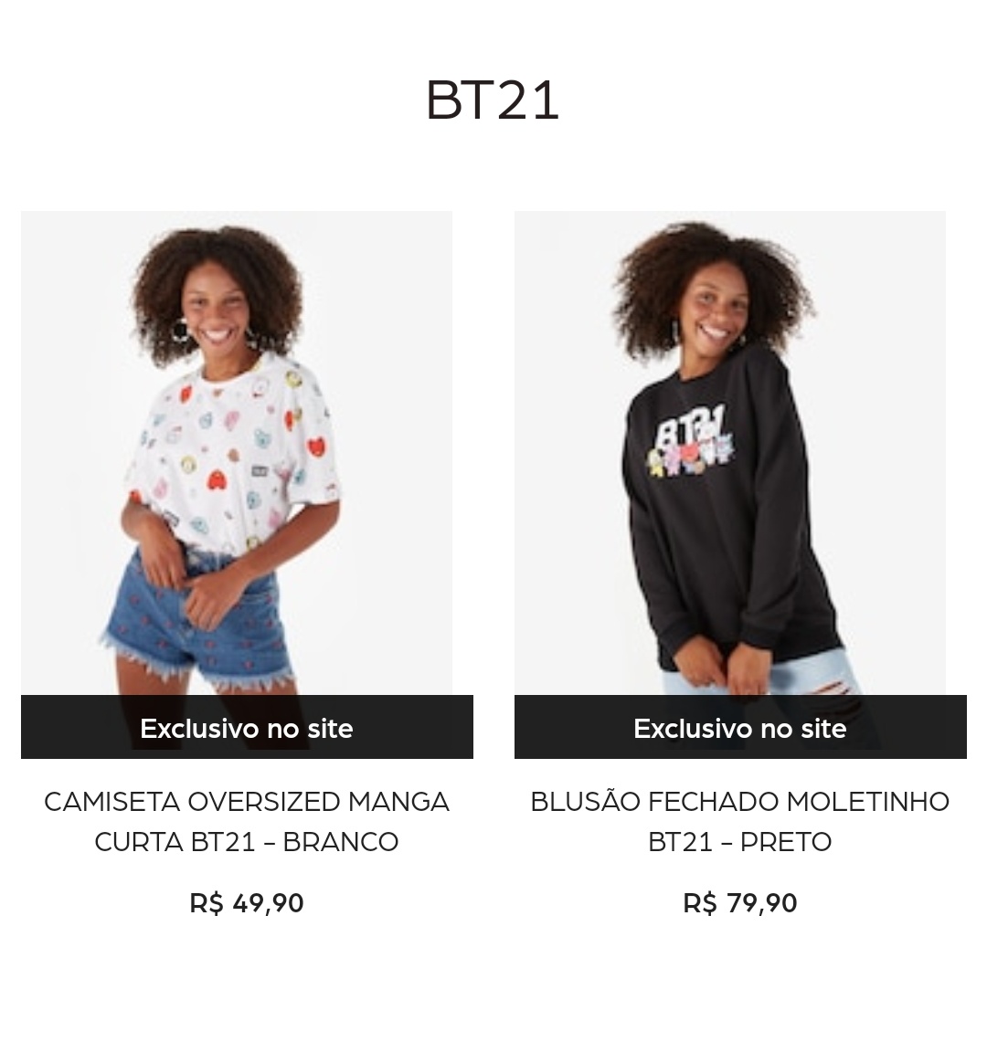 blusa bts riachuelo