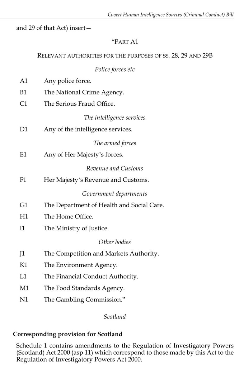 First, are we happy that all these bodies need not only to be able to run CHIS, but to authorise criminality by them? /10