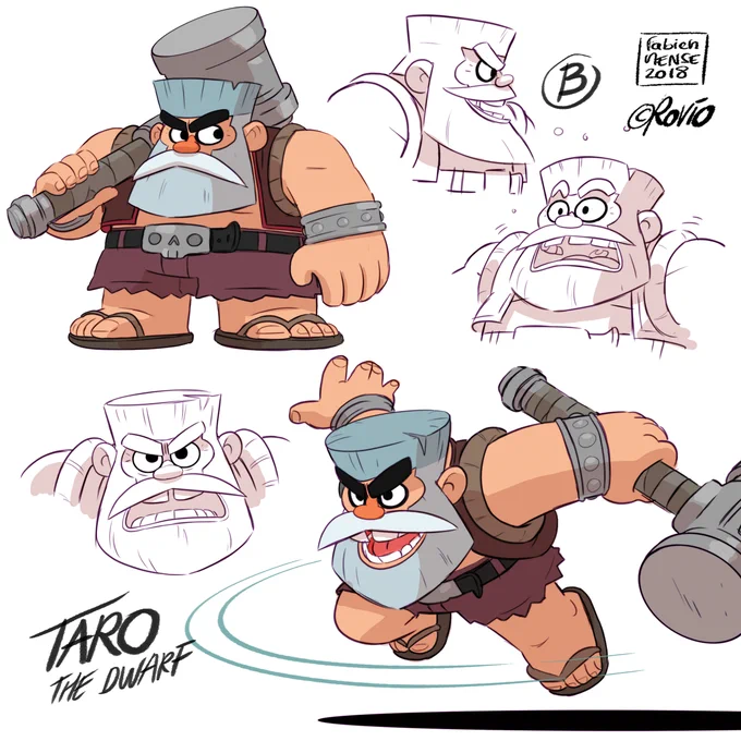 HAY ! Frenzy combat dwarves. Character research for a canceled project at Rovio. #visdev #characterdesign 