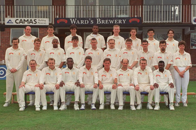 The 1996 <a href="/DerbyshireCCC/">Derbyshire CCC</a> squad which finished 2nd in the county championship under the captaincy of Dean Jones who died today; <a href="/adrian_rollins/">Adrian Rollins</a> <a href="/deany75/">Kevin Dean</a> <a href="/AldredBats/">Aldred Cricket Bats</a> <a href="/Krikketcoach/">Karl Krikken</a> <a href="/grizz598/">Chris Adams</a> <a href="/devon_malcolm/">Devon Malcolm OBE</a> <a href="/DominicCork95/">Dominic Cork</a>