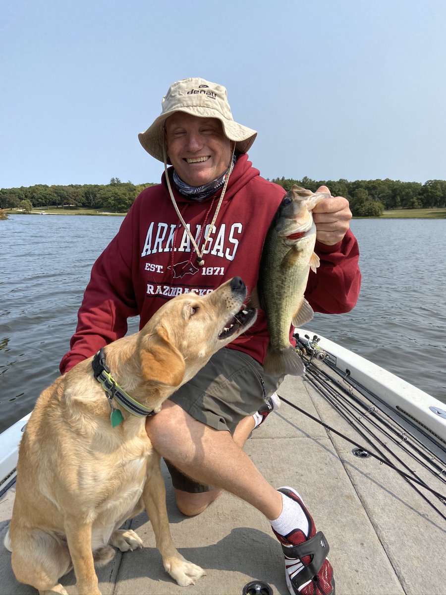 missourifishing's tweet photo. Having a fun day with my pal lake.  #denalirods #lews #lewsfishing #atomictacklecompany #jigfishing #woopigsooie #bumblebeeboats #minnkotafortrex #zekoshoes https://t.co/oJosYdX45r