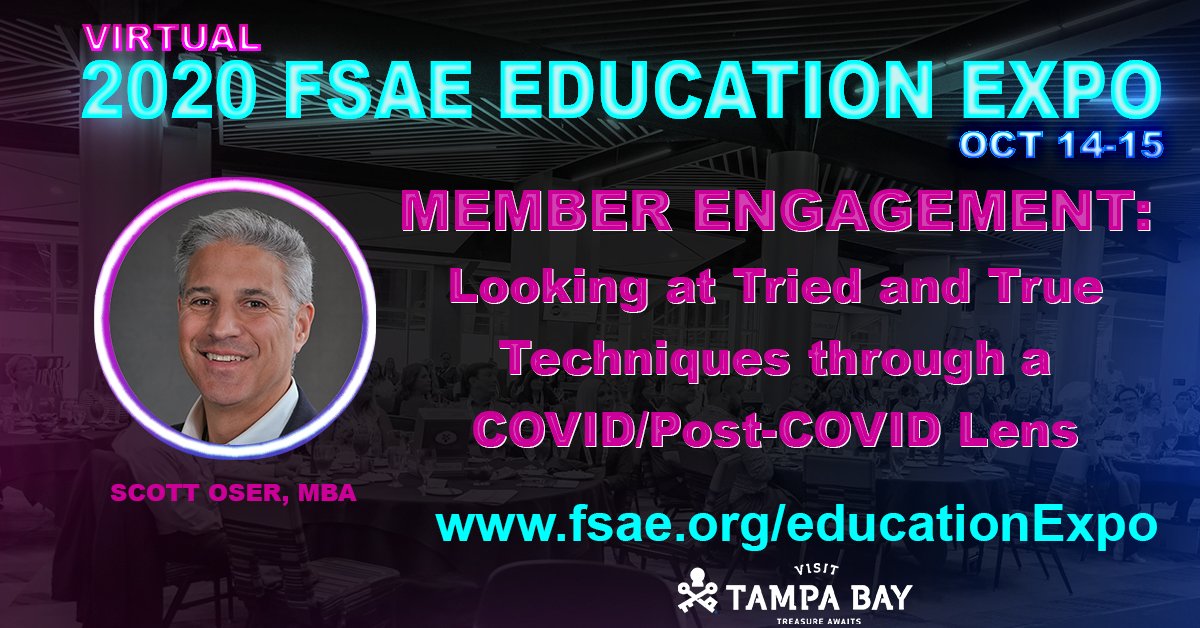FSAE's tweet photo. Keeping members engaged has been one of the challenges with COVID. Now many of us on calendar cycles are facing renewals. It's importnant to know what's working and what's not. @scottoser shares his insights at the Education Expo Oct. 14-15: https://t.co/R2Cd5c83cL #assnchat https://t.co/1DHRH2DsKA