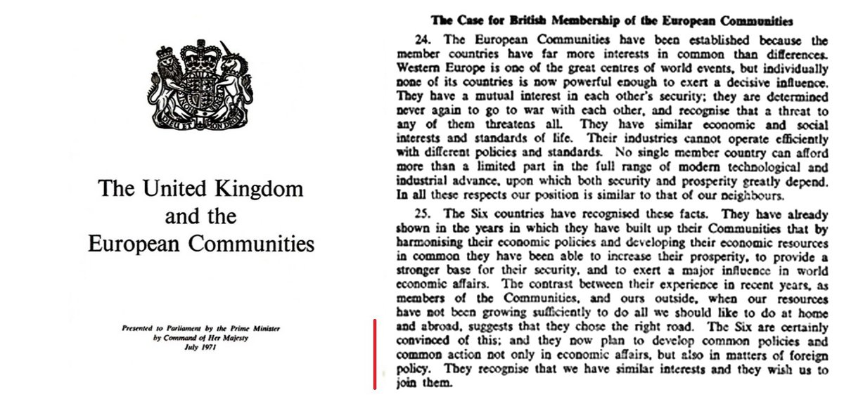 11. The government's 1971 Whitepaper stipulated that the six intended to develop common action and common policies, not only in economic affairs, but also in matters of foreign policy.