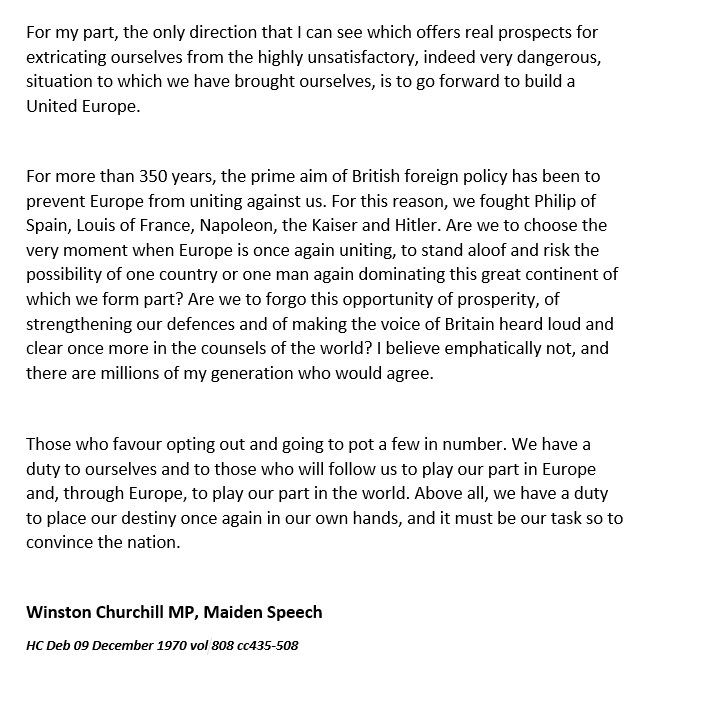 8. Increasing political influence in wold affairs is one of the biggest arguments put forward for joining. It can be found in the arguments of Peter Kirk, and the maiden speech of Winston Churchill’s grandson.