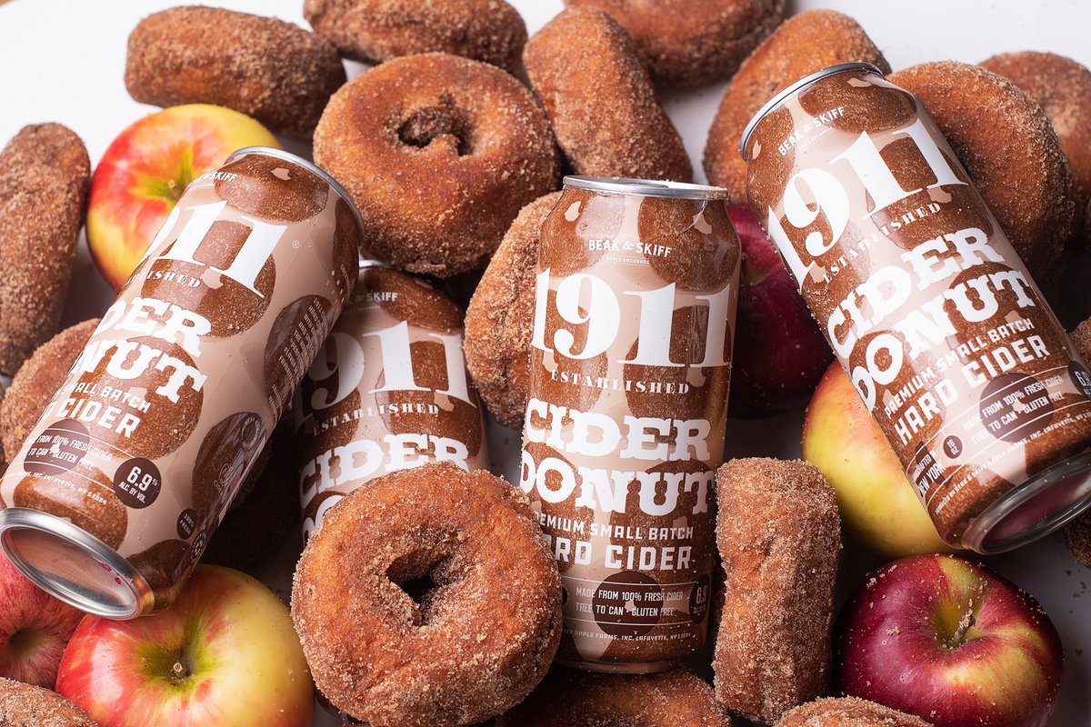 McCraithBev's tweet photo. 1911 Cider Donut hard cider is blended with brown sugar and spices to create the warm, toasty, perfect fall flavor of this favorite treat. https://t.co/yB2i8LRQle