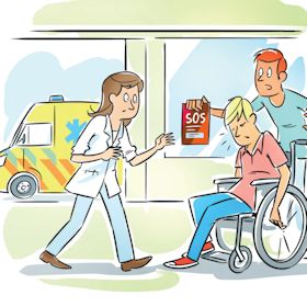 Hoe maak je in een noodsituatie aan artsen en verpleegkundigen duidelijk dat een spierziekte speciale zorg en bijzondere handelingen vraagt? spierziekten.nl/nieuws/artikel…